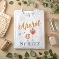 Aperol Spritz T-Shirt – Vintage Italian Cocktail Graphic Tee A481 S