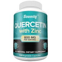 Quercetin 800mg, Vegetarian Supplements With Zinc 25mg, 120 Capsules 120 Capsules