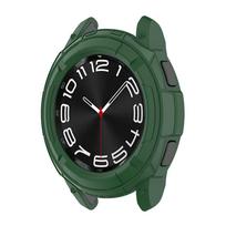 Armor Cover for Samsung Galaxy Watch 6 Classic 43mm 47mm TPU Soft Hollow Frame Bumper Two-in-one Fall prevention Protective Case Watch 6 Classic 43mm žalia