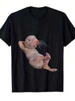 Men'S Funny Naked Mole-Rat Graphic T-Shirt - Retro Cartoon-Style Animal Lover Te S įvairiaspalvis