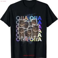 Spinning Cat Meme OIIAOIIA uiia Brainrot T Shirt for Dad Mom Dau vintage Washed homme graphic Stretched streetwear Stylish Soft S įvairiaspalvis