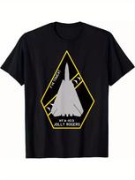 HOT! F-14 Tomcat Vfa-103 Jolly Rogers Jet Aircraft Patch  Pattern -100% Cotton  Short Sleeve O-neck Printed Men's T-shirt. S įvairiaspalvis