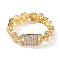 THE BLING KING 14mm Infinity Link Bracelet Necklace Iced Out Baguettecz Cubic Ziconia Heavy Miami Cuban Chain HipHop Jewelry 7inch bracelet auksas