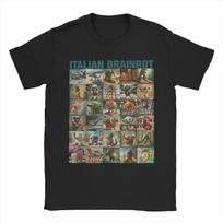 Funny Italian Brainrot Meme Tee Shirt for Men Women Printed T Shirts  100% Cotton Clothing S įvairiaspalvis