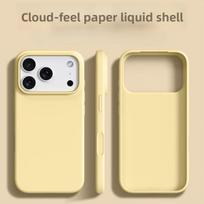 Liquid Silicone Phone Case For IPhone 17 Pro Max Soft Bumper Protection Cover for IPhone Air 16E 16 15 14 13 Pro Max Funda Cases iPhone17 Pro geltona