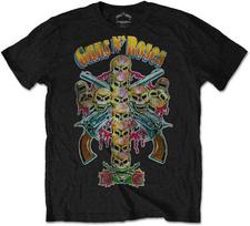 Guns N Roses Unisex Adult 80s Skull Cross T-Shirt (XL) (Black) S įvairiaspalvis