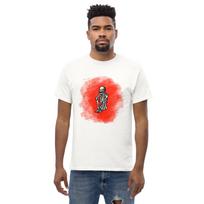 Red spray paint skeleton Halloween Men's classic tee S įvairiaspalvis
