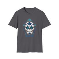Dia de Los Muertos Skiing & Snowboarding Snowflake T-Shirt S įvairiaspalvis