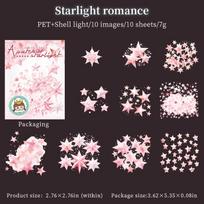 Journal GO 10pcs Starlight Cute Landscaping Material Collage PET Stickers Creative DIY Journal Scrapbooking Star Sticker