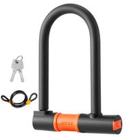 Bike U Lock Portable Mountain Road Bike Padlock Anti-theft Safety Bike Lock Dustproof with 2 Keys for Motorcycle Scooter