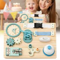 Morovan Montessori Busy Board, Sensory Toy with Switches, Travel Activity Board for Toddlers Boys Girls, 30.5x23x5cm, Multicolor