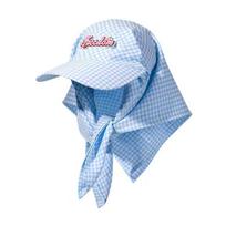 Cotton Strappy Bandana Hat Korean Style Letter Headscarf Hat Casual Plaid Baseball Cap  Beach mėlyna