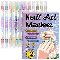 12/24 Color Nail Art Pens 0.5Mm Nail Polish Pens Drawing Painting Point Liner Painted Pen Kit A1