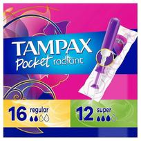 Tampax Pocket Regular/super Radiant Duo Pack, Unscented, 28 Ea