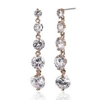 Luxury Zircon Tassel Drop Earrings Long Crystal Dangle Earrings Elegant Party Jewelry For Women