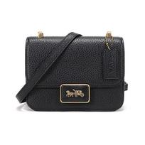 COACH Alie 18 pebbled leather messenger bag small square bag crossbody bag shoulder bag women's black juoda