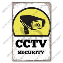Hisun Tin Sign Retro CCTV Warning Poster Metal Plate  Hours Video Security Camera Metal Tin Signs Shop Bar Living Room Home Wall Decor (as the picture,20x30cm)