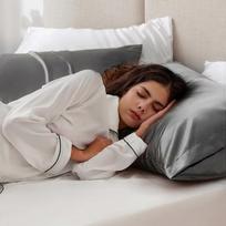 ComfyDom Silk Satin Pillowcase for Hair and Skin (Dark Gray, 20x30 inches) Set of 2 - Sati