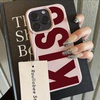 Personalized English Letters Kiss Case For Samsung A05S A06 A07 A15 A16 A34 A35 A53 A54 S23 S24 S25 Shockproof Protective Cover Galaxy A05S rožinė