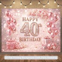 2D 60th Birthday Backdrop Black Gold Glitter Number 60 with Red Roses Party Photo Booth Banner 47.2x31.5inch/120*80cm