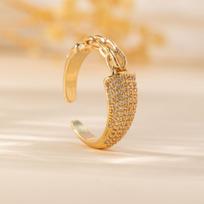 Diamond-encrusted Serpentine Opening Ring, Light Luxury Popular Personalized Index Finger Ring Jewelry Gift auksas