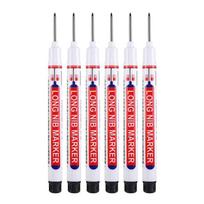 6Pcs/Set 20MM Long Nib Markers Deep Hole Head Four Color Waterproof Marker Pens For Woodworking Metal Marker Tools Art Supplies