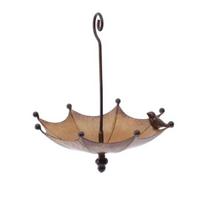 Umbrella Shaped Bird Feeder Decorative Metal Outdoor Hanging Hummingbird Feeder Upside Down Umbrella Feeder Tray with Hook for Courtyard Balcony 1pc