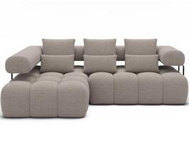 Kampinė sofa Levvi, smėlio sp., 184 x 260 cm x 102 cm