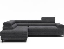 Kampinė sofa - lova Colesio, tamsiai pilka sp., kairinė, 200 x 274 cm x 93 cm