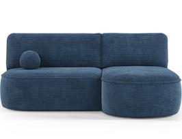 Kampinė sofa - lova Livosa Jarell 40, tamsiai mėlyna sp., dešininė, 144 x 220 cm x 93 cm