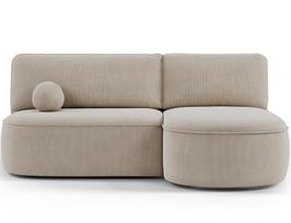 Kampinė sofa - lova Livosa Calmora 18, smėlio sp., dešininė, 144 x 220 cm x 93 cm