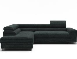 Kampinė sofa - lova Colesio, žalia sp., kairinė, 200 x 274 cm x 93 cm