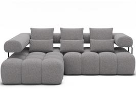 Kampinė sofa Levvi, pilka sp., 184 x 260 cm x 102 cm