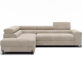 Kampinė sofa - lova Colesio, kreminė sp., kairinė, 200 x 274 cm x 93 cm