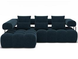 Kampinė sofa Levvi, tamsiai mėlyna sp., 184 x 260 cm x 102 cm