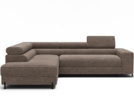 Kampinė sofa - lova Colesio, šviesiai ruda sp., kairinė, 200 x 274 cm x 93 cm