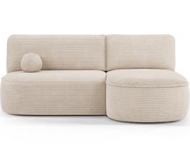 Kampinė sofa - lova Livosa Jarell 18, smėlio sp., dešininė, 144 x 220 cm x 93 cm