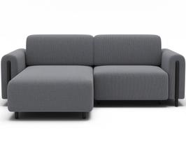Kampinė sofa Acossta Calmora 05, pilka sp., kairinė, 154 x 244 cm x 95 cm