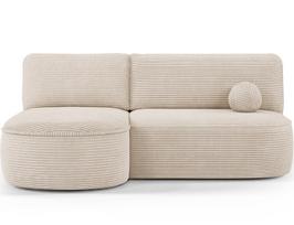 Kampinė sofa - lova Livosa Jarell 18, smėlio sp., kairinė, 144 x 220 cm x 93 cm