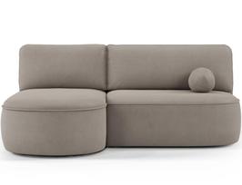 Kampinė sofa - lova Livosa Sola 18, smėlio sp., kairinė, 144 x 220 cm x 93 cm