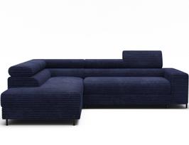 Kampinė sofa - lova Colesio, mėlyna sp., kairinė, 200 x 274 cm x 93 cm