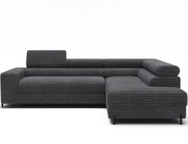 Kampinė sofa - lova Colesio, tamsiai pilka sp., dešininė, 200 x 274 cm x 93 cm