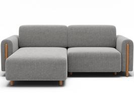 Kampinė sofa Acossta, šviesiai pilka sp., kairinė, 154 x 244 cm x 95 cm