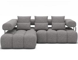 Kampinė sofa Levvi, pilka sp., 184 x 260 cm x 102 cm
