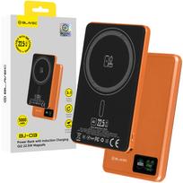 Blavec BJ-03 išorinė baterija 5000mAh ypač plona 7,8 mm Type-C 22,5W magnetinė MagSafe 3-in-1 oranžinis aliuminis