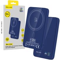 Blavec BJ-04 išorinė baterija 5000mAh ypač plona 7,8 mm Type-C 22,5W magnetinė MagSafe 3-in-1 tamsiai mėlynas stiklas