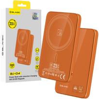 Blavec išorinė baterija 5000mAh BJ-04 ypač plona 7,8mm - Type C - 22,5W magnetinė Magsafe 3 in 1 (PBBJ04-MC5O) oranžinis stiklas