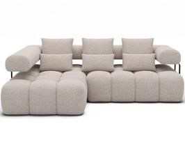 Kampinė sofa Levvi, smėlio sp., 184 x 260 cm x 102 cm