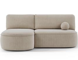 Kampinė sofa - lova Livosa Calmora 18, smėlio sp., kairinė, 144 x 220 cm x 93 cm