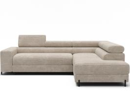 Kampinė sofa - lova Colesio, kreminė sp., dešininė, 200 x 274 cm x 93 cm